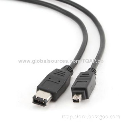 FireWire IEEE 1394 cable, 6P/4P, 15ft length